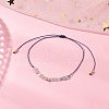Natural Round Aquamarine Beads Braided Bead Bracelets for Women BJEW-JB11655-03-1