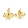 Rack Plating Brass Pave Cubic Zirconia Pendants KK-O142-28G-1