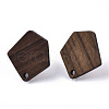 Walnut Wood Stud Earring Findings MAK-N033-002-2
