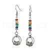 Chakra Synthetic & Natural Gemstone Dangle Earrings EJEW-JE05528-1