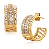 Cubic Zirconia C-shape Stud Earrings JE947B-1