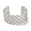 Non-Tarnish 304 Stainless Steel Hollow Rhombus Wide Open Cuff Bangles for Women BJEW-I315-04P-2
