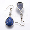 Natural Lapis Lazuli Dangle Earrings X-EJEW-P143-A07-2