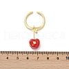 Brass Enamel Open Cuff Rings for Women RJEW-U057-08G-5