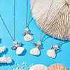 Angel Alloy and Spiral Shell Pendant Necklaces NJEW-JN04841-2