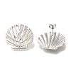 Rack Plating Shell Shape Brass Stud Earrings EJEW-H016-35P-2