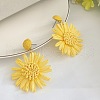 Flower Brass Grass Dangle Stud Earrings FS-WG07395-07-1