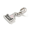 304 Stainless Steel Pink Enamel European Dangle Charms STAS-U005-13P-2