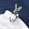 Zinc Alloy Open Cuff Rings for Women RJEW-U058-02AS-3
