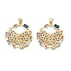 Brass Micro Pave Cubic Zirconia Pendants X-ZIRC-N039-219-1