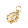 Brass Micro Pave Clear Cubic Zirconia Pendants KK-E111-31J-G-2