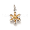 Brass Micro Pave Orange Cubic Zirconia Pendants KK-L225-016P-1