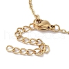 Ion Plating(IP) 304 Stainless Steel Cable Chain White Heart Glass Pendant Necklaces NJEW-Z041-01G-3