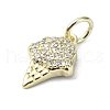 Brass Micro Pave Clear Cubic Zirconia Pendants KK-H475-24G-01-2