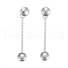 304 Stainless Steel Chain Tassel Earrings EJEW-I248-08-2