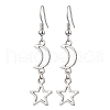 Moon & Star Hollow Alloy Dangle Earrings for Women EJEW-JE05627-1