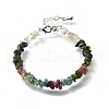 Natural Tourmaline Chip Beaded Bracelets for Women BJEW-M110-02-4