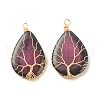Natural Crackle Agate Pendants PALLOY-JF01527-02-1