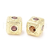 Brass Micro Pave Cubic Zirconia Beads KK-C051-28G-04-2