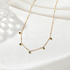 Elegant Stainless Steel Emerald Rhinestone Bib Necklaces for Women's Daily Wear HI9580-1-1