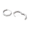 999 Fine Silver Polygon Hoop Earrings EJEW-P296-30P-2