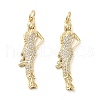 Rack Plating Brass Micro Pave Clear Cubic Zirconia Pendants KK-M280-03G-1