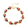 Brass Charm Bracelets for Women BJEW-C107-02G-4