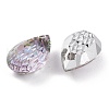 Embossed Glass Rhinestone Pendants GLAA-J101-05A-001VL-3