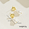 Vintage Brass Jewelry with Imitation Pearl Pendant Shell Shape Stud Earrings VZ9917-1-1