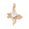 Brass Micro Pave Cubic Zirconia Pendants KK-P273-11B-KCG-1