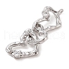 Brass Micro Pave Clear Cubic Zirconia Pendants KK-S388-12P-2