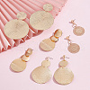 ANATTASOUL 4 Pairs 4 Style Alloy Flat Round Dangle Stud Dangle Earrings for Women EJEW-AN0003-91-7