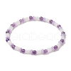 Natural & Synthetic Mixed Gemstone Round & Glass Mushroom Beaded Stretch Bracelet for Women BJEW-JB09266-4
