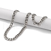 304 Stainless Steel Cuban Link Chain Necklaces for Men NJEW-B117-01I-P-2