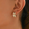 Stainless Steel Leaf Stud Earrings HA6240-2-2