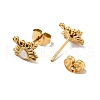 Ion Plating(IP) Enamel Crab Stud Earrings with 316 Surgical Stainless Steel Pins EJEW-A081-01G-3