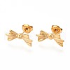 Bowknot 304 Stainless Steel Stud Earrings EJEW-T047-12G-1