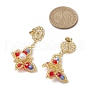 Glass Seed Beads Butterfly Stud Earrings EJEW-MZ00271-01-3