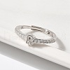 S925 Sterling Silver Adjustable Letter Rings for Women RJEW-M068-01P-R-5