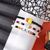 3Pcs 3 Styles Halloween Handmade Lampwork & Glass Seed Beaded Stretch Bracelet Sets BJEW-JB10460-3