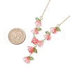 3Pcs Brass Flower Link Chain Necklace NJEW-TA00195-3
