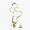 304 Stainless Steel Letter and Heart Pendant Necklaces for Women FS-WG694DF-17-1