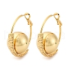 Round Brass Hoop Earrings EJEW-R025-05G-4