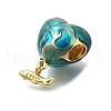 Brass Turquoise Enamel European Dangle Charms KK-M101-08G-2