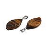 Natural Tiger Eye Pendants G-S364-076A-01-3