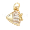 Brass Micro Pave Cubic Zirconia Pendants KK-Q028-60G-1