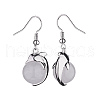 Natural Quartz Crystal Dolphin Dangle Earrings with Crystal Rhinestone EJEW-A092-20P-01-3