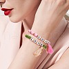 5Pcs 5 Colors Word Love Beads Stretch Bracelets Set for Girl Women BJEW-SZ0001-97-4