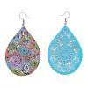 Spray Painted Stainless Steel Teardrop Dangle Earrings EJEW-I256-07P-2