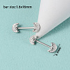 304 Stainless Steel Clear Cubic Zirconia Nipple Rings WG32E94-01-1